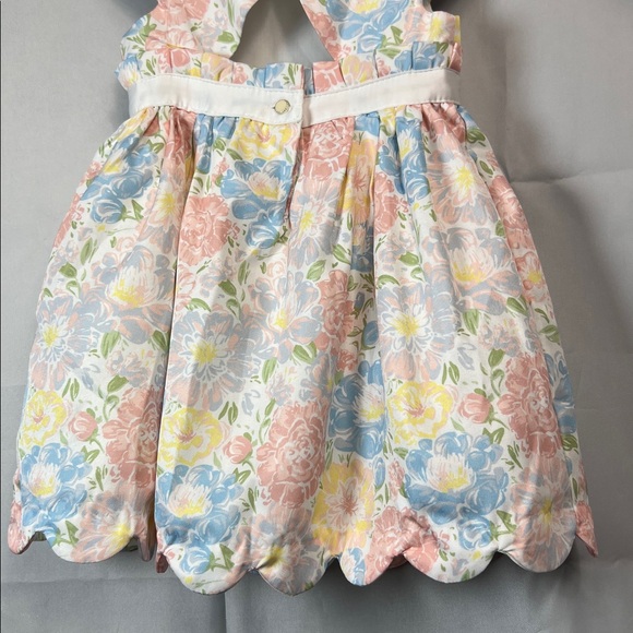 Tahari Pastel floral cap sleeve scallop hem formal dress size 2T - Picture 11 of 15
